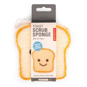 Kikkerland Toast Scrub Sponge Multi-Coloured 10x2.25x10cm