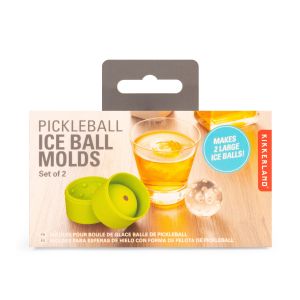 Kikkerland Pickleball Ice Ball Molds 2pcs Set Green 6x6x7cm