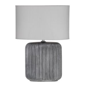 Amalfi Claro Table Lamp Black & White Stripe 26x15x37.5cm