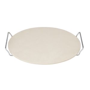 Davis & Waddell Round Pizza Stone with Rack Natural/Silver 36x33x4cm
