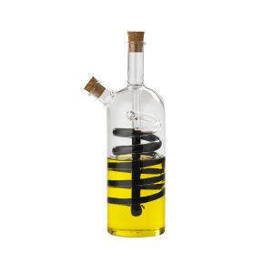Davis & Waddell Spiral Oil and Vinegar Bottle Clear & Natural 7x7x23cm
