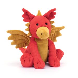 Jellycat Darvin Dragon Red & Gold 24x20x12cm