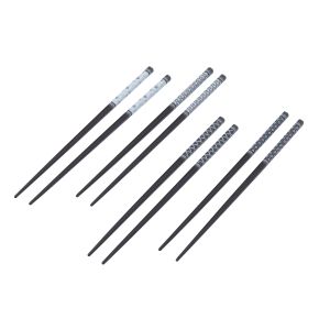 Davis & Waddell Bamboo Chopsticks 4pcs Set Pairs Black & White 22x1x1cm