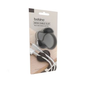 Bobino Desk Cable Clip Charcoal Grey 6x5x4cm