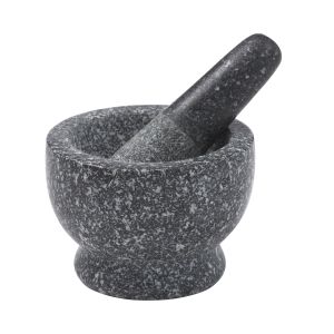 Davis & Waddell Traditional Granite Mini Mortar & Pestle Grey 9x9x6.5cm