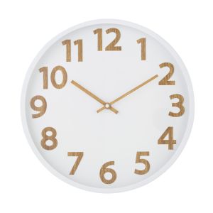 Davis & Waddell Langridge Wall Clock 35.6x4.3x35.6cm White/Natural