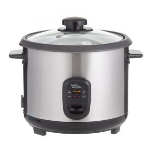 Davis & Waddell 2 in 1 Electric 8 Cup Rice Cooker & Steamer Stainless Steel/Black 25x25.5x22cm/8 Cup