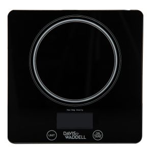 Davis & Waddell Professional Electronic Kitchen Scale Black/White 21x21x2cm/15kg/1g/1ml/0.1oz