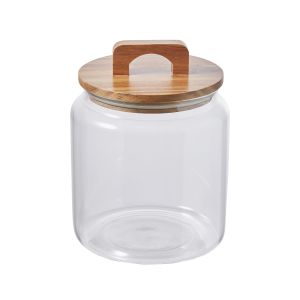 Davis & Waddell Glass Jar with Acacia Lid Clear 15x15x19cm/2100ml