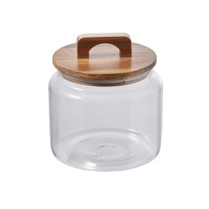 Davis & Waddell Glass Jar with Acacia Lid Clear 15x15x16cm/1500ml