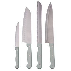 Davis & Waddell Manor Knife 4PC Set Green Chef/ Bread /Santoku/ Utility Knife