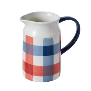 Davis & Waddell Manor Gingham Water Jug 2000ml Red & Blue Multicolour 22x14x21cm/2000ml