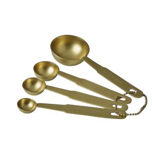 Davis & Waddell Brass Measuring Spoons Gold 1/4 Tsp 1/2 Tsp 1 Tsp 1 Tbsp
