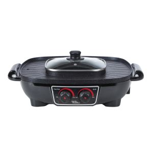 Davis & Waddell 2 In 1 Steamboat Hotpot And Grill Black 45x38x17cm