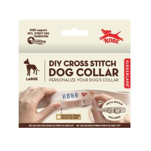Kikkerland Kobe DIY Cross Stitch Dog Collar - Large Multi-Coloured 2.5x48cm