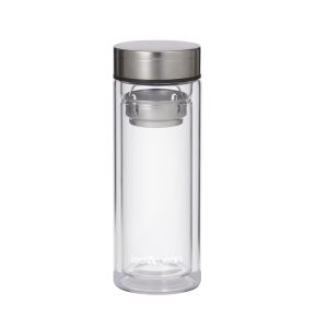 Leaf & Bean Leaf Glass Tea Infuser Flask Clear/Stainless Steel 6.5x6.5x20cm/300ml