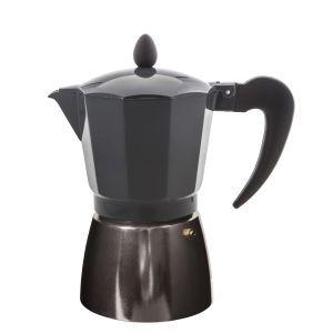 Leaf & Bean Stove Top Espresso Maker Silver/Coal 17.5x10x19cm/6 cup