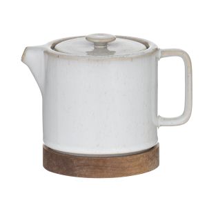 Leaf & Bean Soren Teapot with Infuser White/Natural 16.5x7.5x12cm/760ml