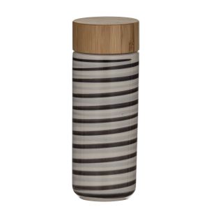 Leaf & Bean Roma Double Wall Flask with Bamboo Lid Coffee/Natural 6.5x6.5x18.5cm/340ml