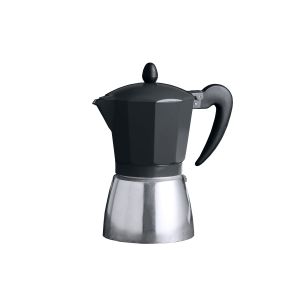 Leaf & Bean Stovetop Espresso Maker 3 Cups Silver/Coal 15x9x15.5cm/150ml