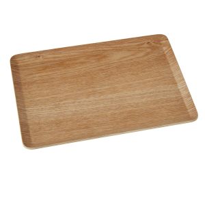 Leaf & Bean Non-Slip Wooden Tray Small Natural 27x20x1cm