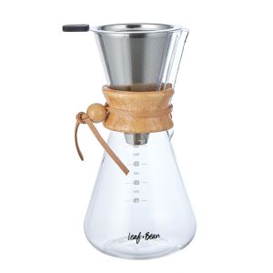 Leaf & Bean Glass Coffee Pot With S/Steel Filter Clear 8x8x21cm/600ml