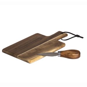 Davis & Waddell Fine Foods Cheese Tasting Paddle with Knife Natural/Stainless Steel Paddle 11x20x1cm/Knife 12x2.5x1.7cm