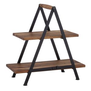 Davis & Waddell Fine Foods Two Tier Serving Stand Natural & Black 48x23x48cm