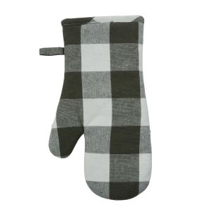 Davis & Waddell Check Oven Glove Green Check 32x18cm