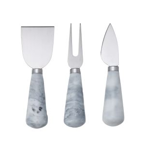 Davis & Waddell Nuvolo Marble Cheese Knife 3pcs Set White 13.8x4.7x3cm/14.7x3x3cm/14x3x3cm