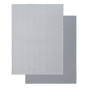 Davis & Waddell Taste Butcher Stripe Tea Towel 2pcs Set Grey & White Stripe 70x50x1cm