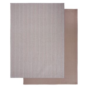 Davis & Waddell Taste Butcher Stripe Tea Towel 2pcs Set Taupe & White Stripe 70x50x1cm