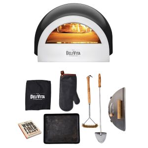 DeliVita Wood Fired Collection Oven & Accessories Bundle Very Black