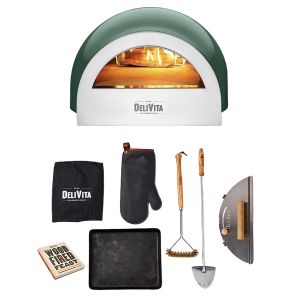 DeliVita Wood Fired Collection Oven & Accessories Bundle Emerald Fire