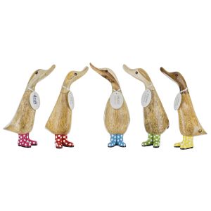 DCUK Natural Welly Duckling Spotty Natural 9x7x18cm