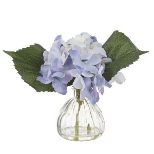 Rogue Hydrangea-Clear Glass Vase Blue 24x24x22cm