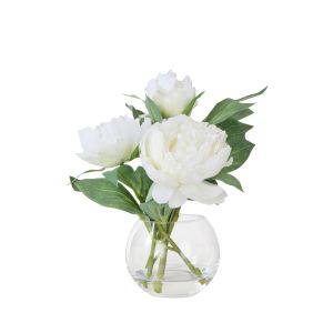 Rogue Peony Stem-Sphere Vase White 23x24x29cm