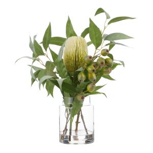 Rogue Native Banksia Gum Nut Mix-Pail Vase Green 46x37x44cm