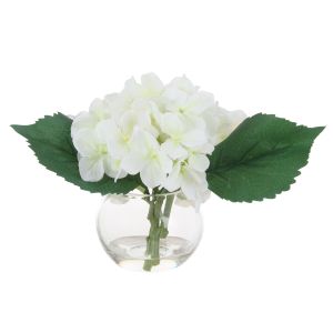 Rogue Hydrangea Stem-Sphere Vase White 26x27x20cm