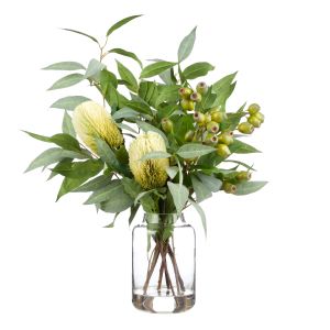 Rogue Native Banksia Gum Nut Mix-Pauline Vase Green 55x43x65cm