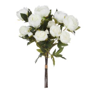 Rogue Peony Stem Bunch White 40x40x85cm