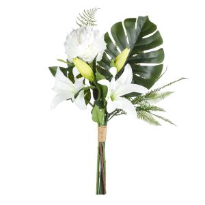 Rogue Casablanca Lily Fern Mix Bouquet White & Green 46x46x90cm