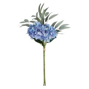 Rogue Hydrangea Eucalyptus Mix Bouquet Blue & Green 34x34x70cm