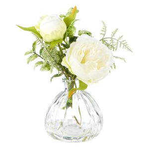 Rogue Peony Fittonia Mix-Glass Vase White 20x24x12cm