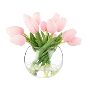 Rogue Tulip Bunch-Sphere Vase Pink 20x23x19cm