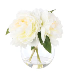 Rogue Peony Mix-Sphere Vase White 26x25x27cm