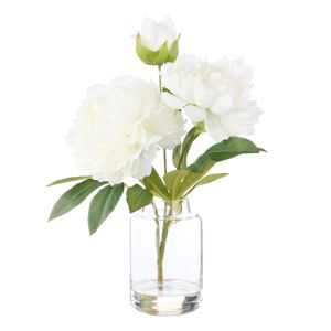 Rogue Peony Stem-Pauline Vase White 43x29x27cm