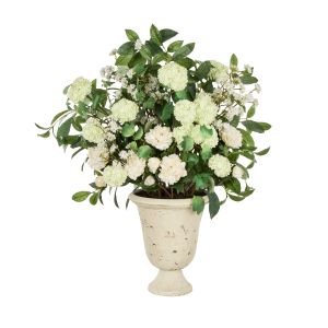 Rogue Snowball Peony Garden Mix-Vintage Urn White 63x104x107cm