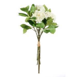 Rogue Hydrangea Vivid Leaf Bouquet White 43x40x86cm