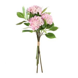 Rogue Hydrangea Vivid Leaf Bouquet Pink 43x40x86cm